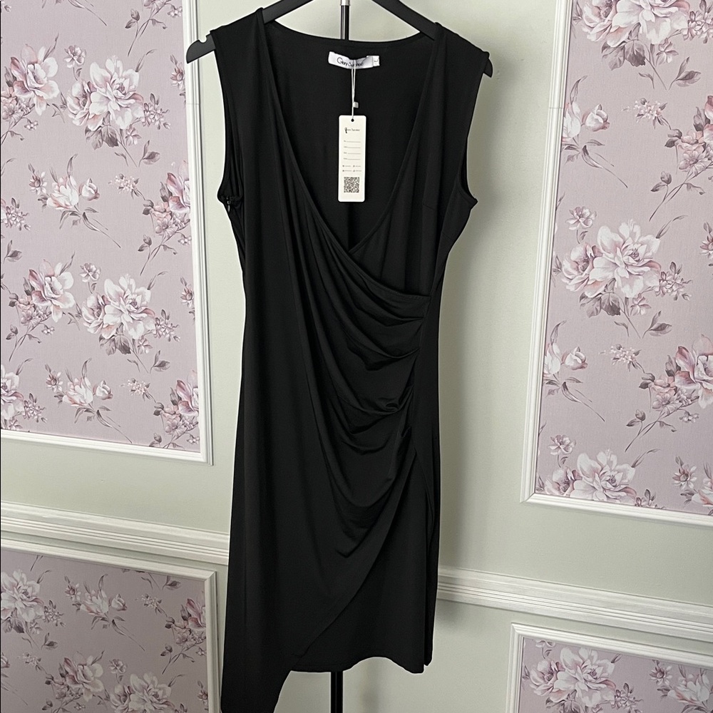 Elegant Black Asymmetrical Dress